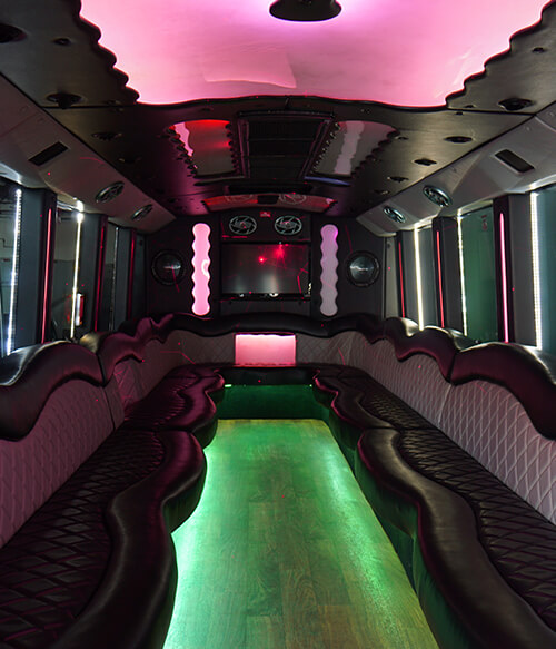 Corpus Christi party bus with stereo systems